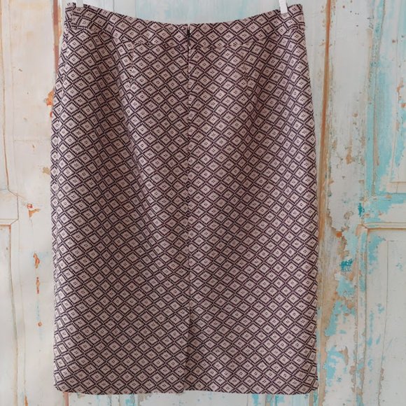Halogen lined textured faux pocket zipper back pencil skirt/OP/soft rose & black - Picture 2 of 8